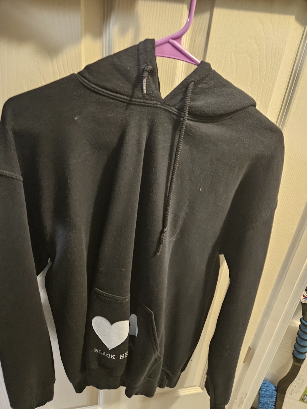Hot Topic Black Hoodie with White Heart Graphic